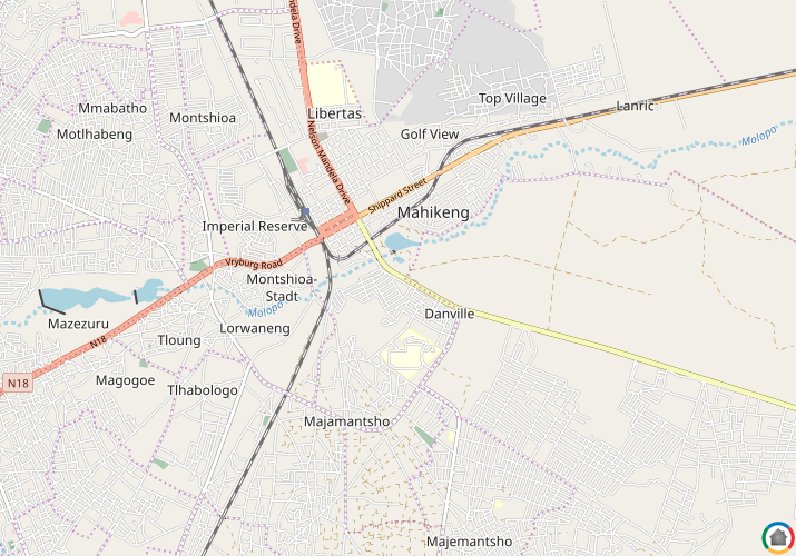 Map location of Mafikeng